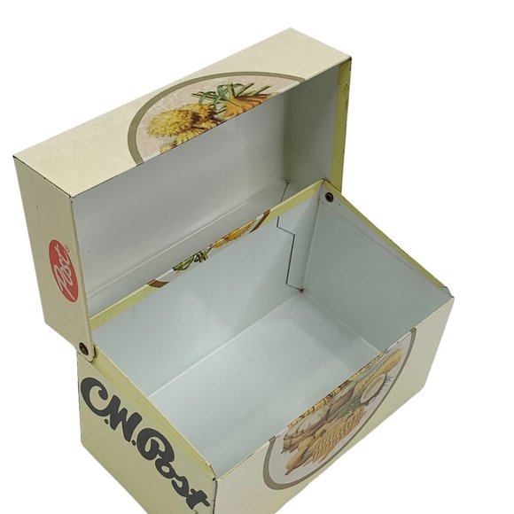 Vintage C.W. Post Cereal Recipe Card Box Tin Metal Advertising Kitchen Decor - Picture 7 of 11